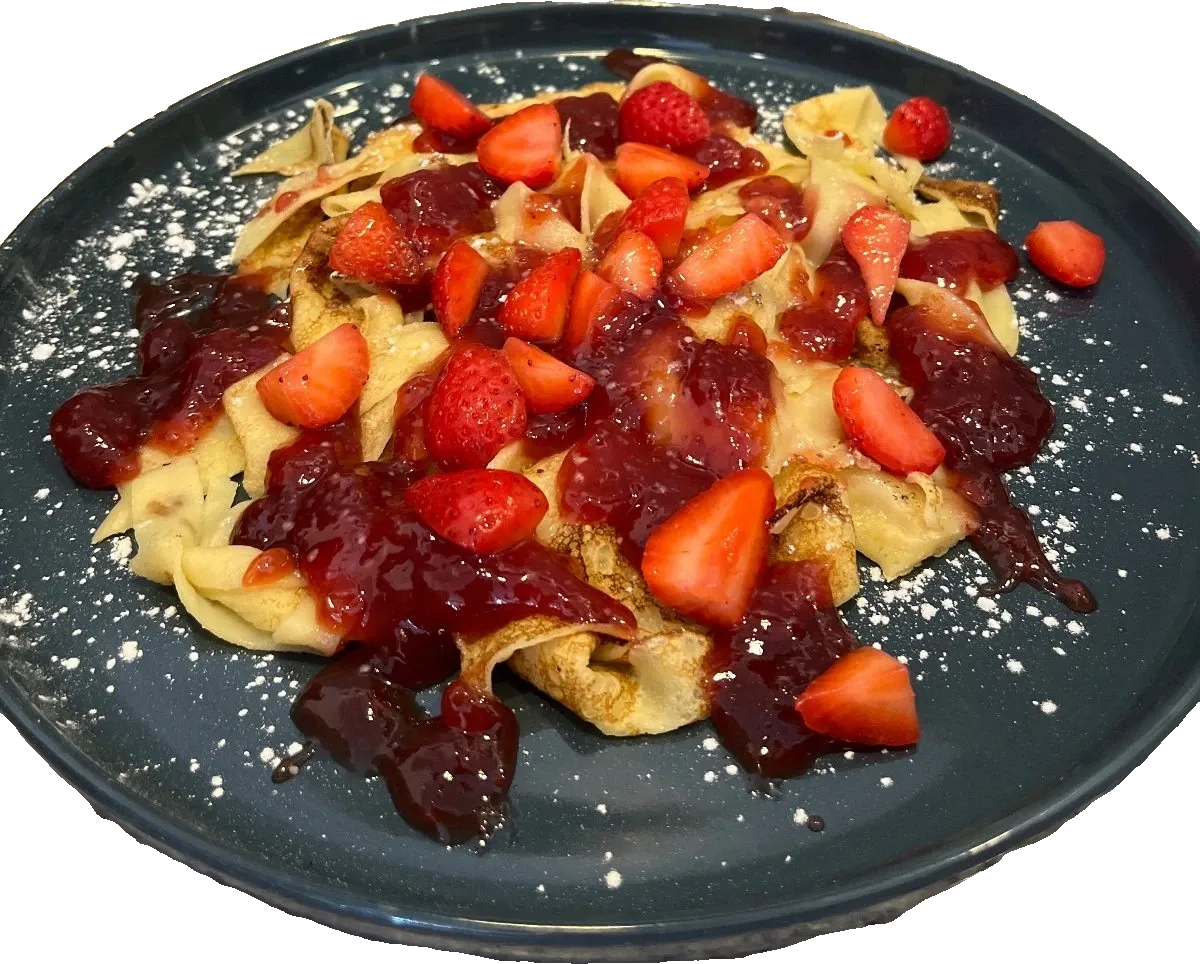 Crêpe Pasta Erdbeermarmelade