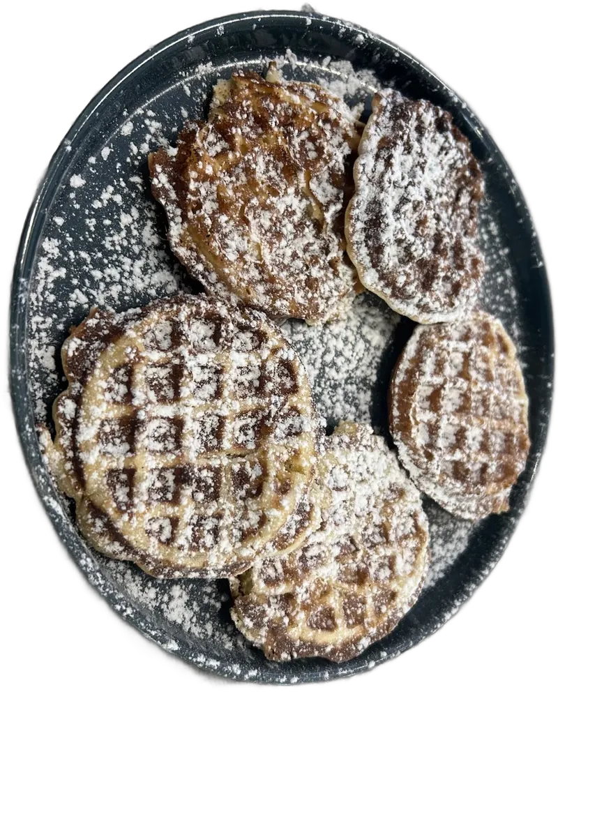 Waffel mit Puderzucker
